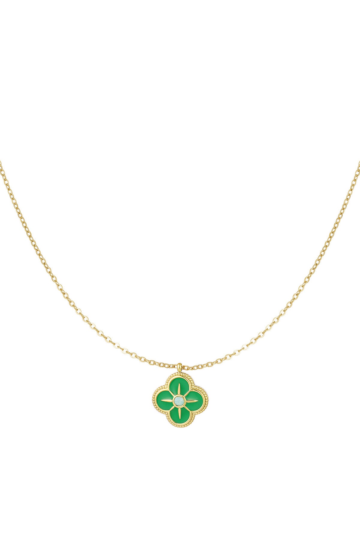 Collier trèfle émail