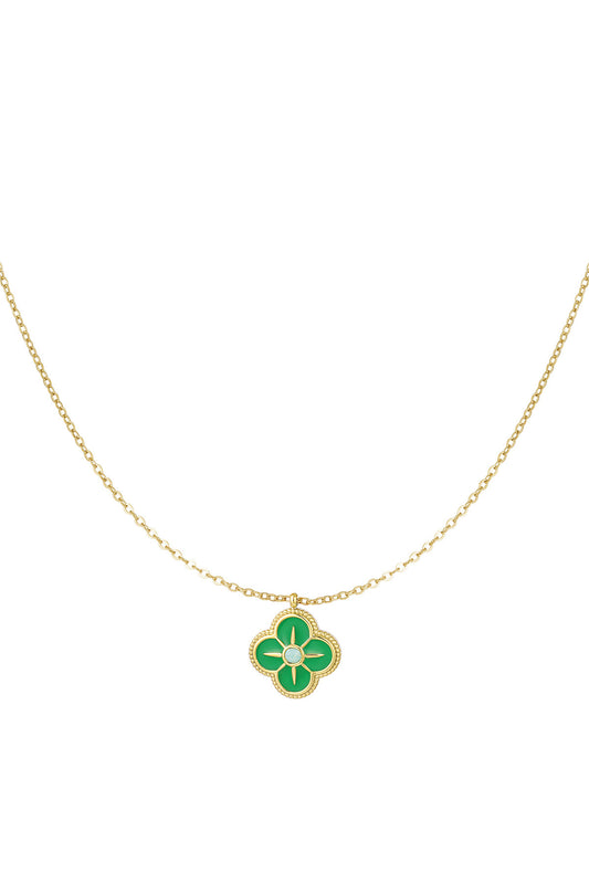 Collier trèfle émail