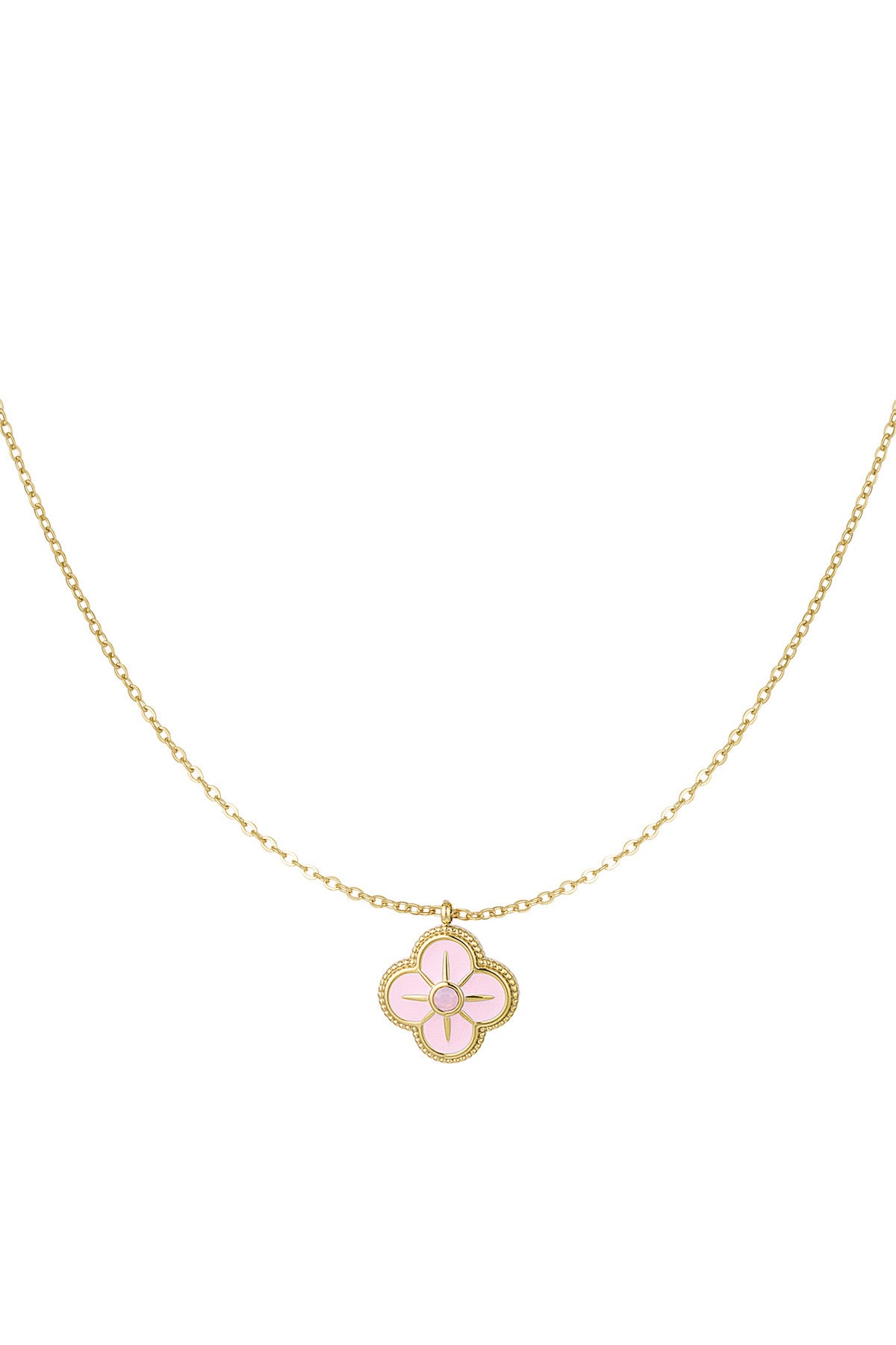 Collier trèfle émail